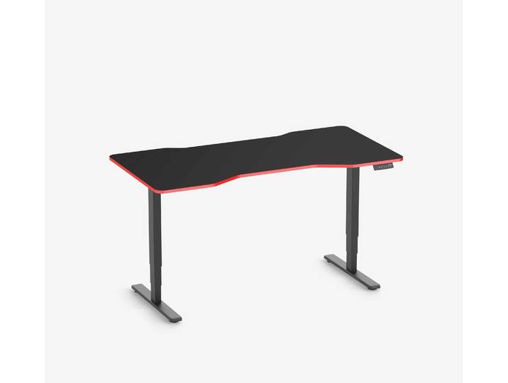 FOKUS Gamingschreibtisch Schwarz 160x80 Cockpit Fire Red