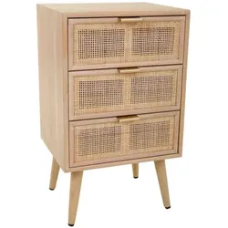 NACHTTISCH aus MDF und Gitter, braun, 42x37x71cm