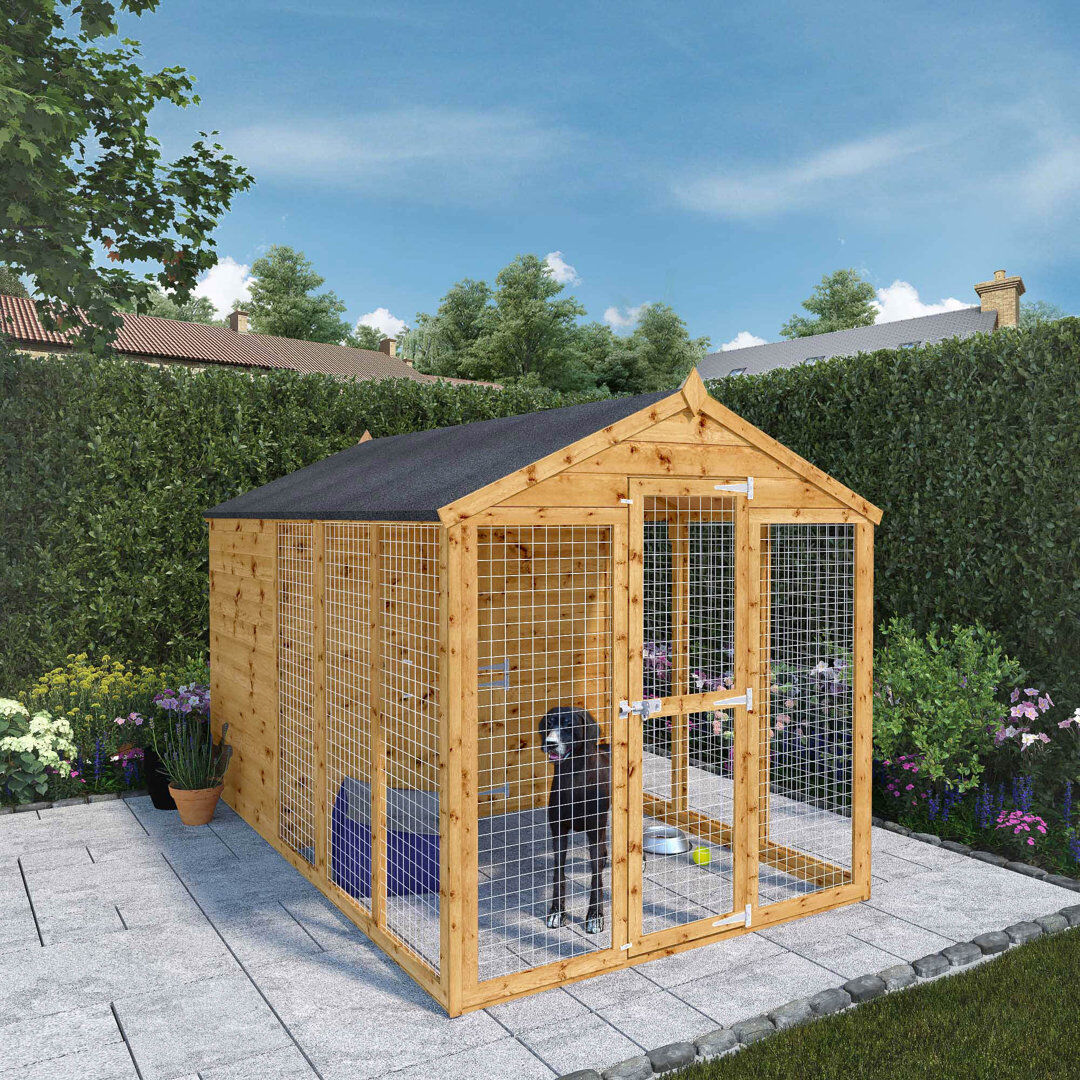 Mercia Garden Products Mercia 10 x 6ft Staffordshire Dog Kennel & Run Brown