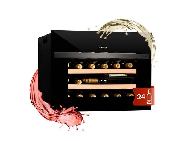 Klarstein Weinkühlschrank Vinsider 24 Built-In Uno Einbau-Weinkühlschrank 24 Flaschen 57L 5-22°C, für 24 Standardflaschen á 0,75l,Wein Flaschenkühlschrank Weintemperierschrank Weinschrank Kühlschrank