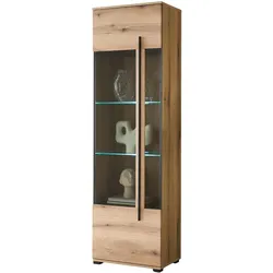 VITRINE Eiche Evoke, Vitrinenschrank 60 x 200 cm mit Beleuchtung
