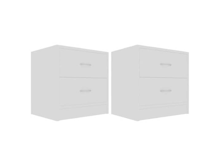 Tmriohed Nachttisch 2er Set Weiß 40x30x40 cm Holzwerkstoff mit Schubladen Kompakte Nachtkonsole fürs Schlafzimmer mit 2 Schubladen für Zeitschriften und Bücher. Pflegeleicht und vielseitig nutzbar.