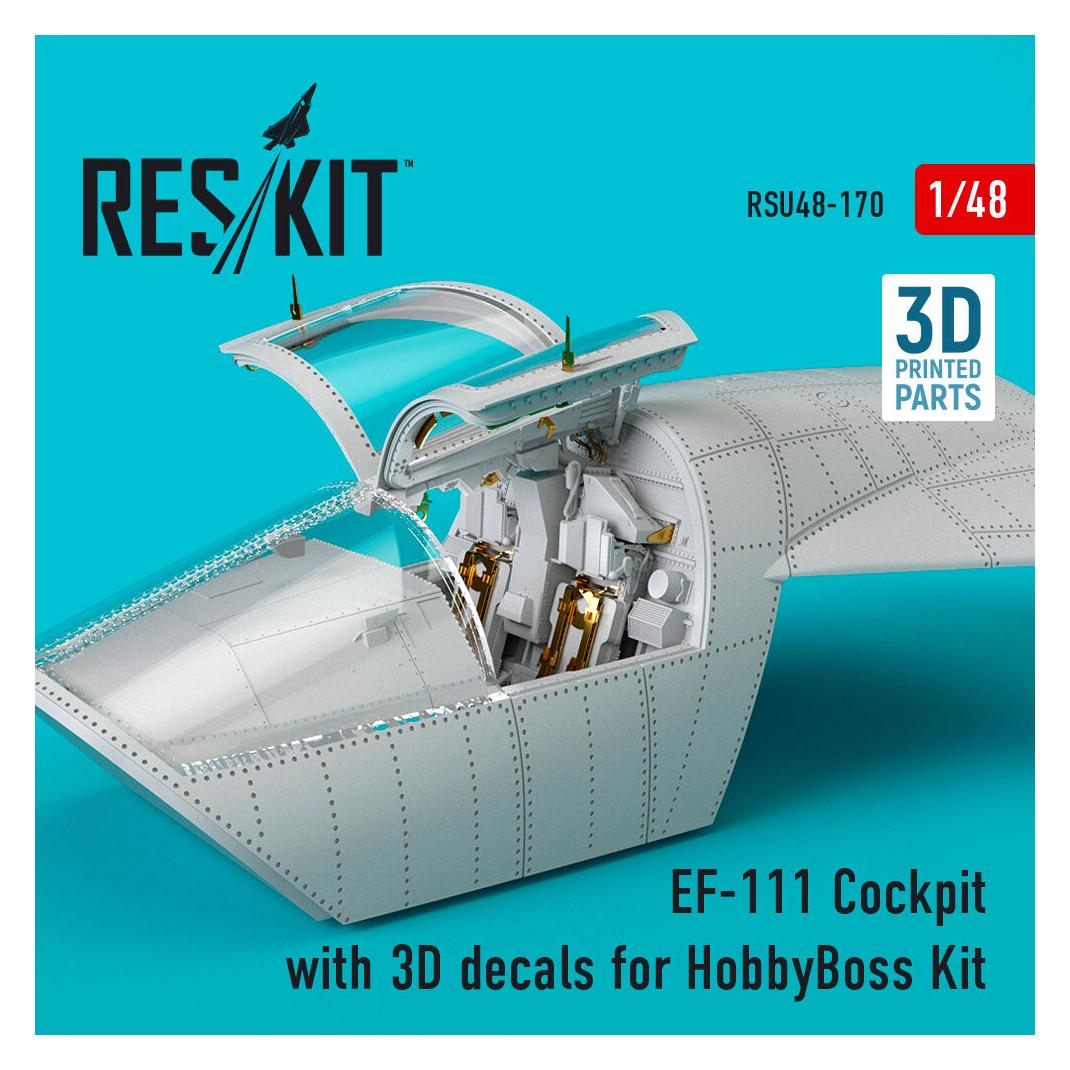ResKit EF-111 Cockpit with 3D decals for HobbyBoss kit (3D Printed) (RSU48-0170)