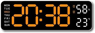 Daily Discovery Digital Wall Clock LED Temperature Display Clock With Auto Dimmer USB Powered wo