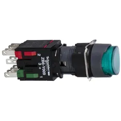 Schneider Electric XB6AE3B1B Leuchtdrucktaster, grün Ø 16, vorst., o. Rastung, 24 V, 1S