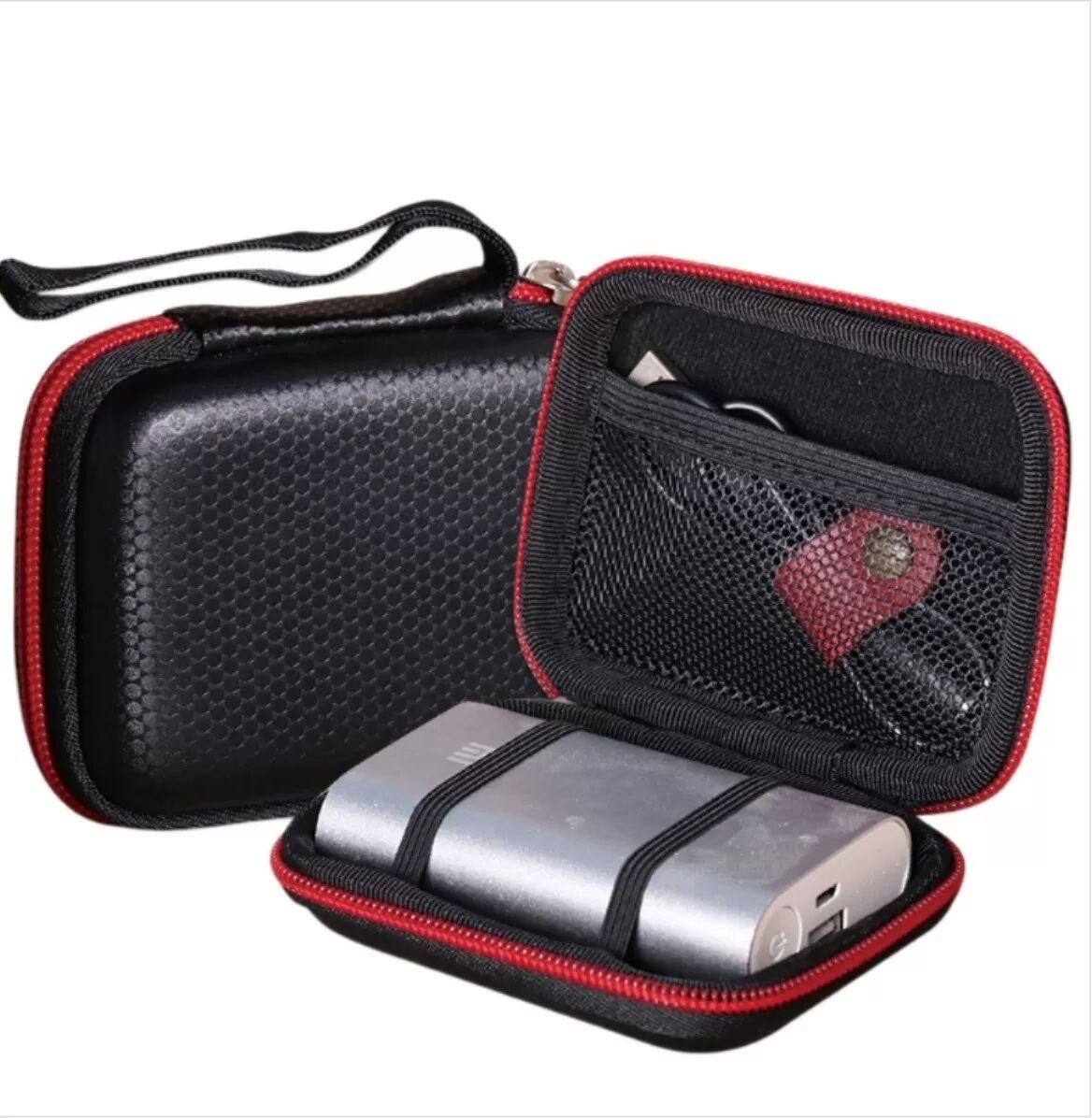 INF Powerbank- und Kabel-Organizer-Tasche - Kompakte wasserabweisende EVA-PU-Hülle für Ladegeräte und Ohrhörer