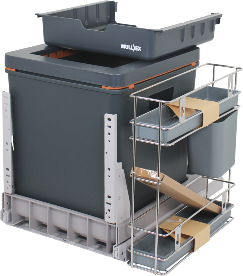 Müllex BOXX40-R P prullenbak voor frontbediening, antraciet