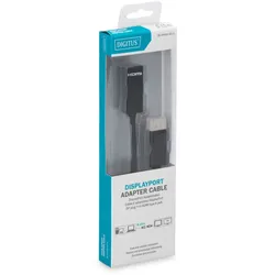 DIGITUS DisplayPort Adapter/Konverter, DP-HDMI Typ A St/Bu, 0.15m