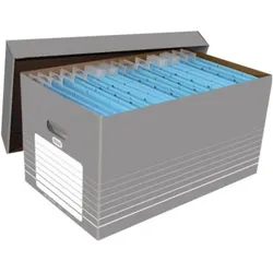 Elba, Dokumentenablage, trische Archiv- und Transportbox für A4, grau-weiss aus stabiler Wellpappe, Masse: (A4)