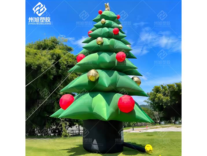 Arbre de noël gonflable géant blanc neige, avec souffleur, grand modèle d'air éclairé, accessoires de fête pour décoration extérieure de cour de noël