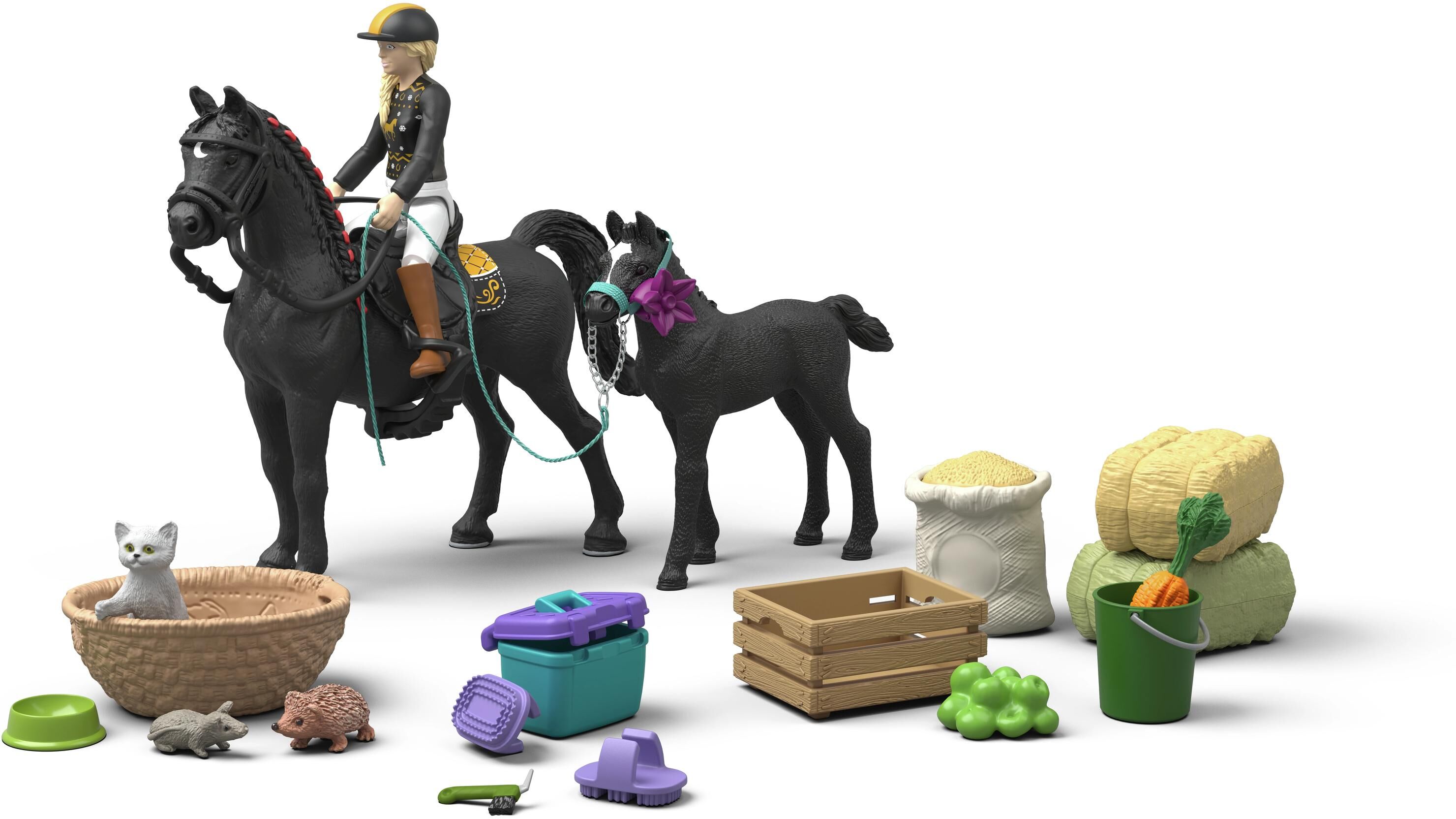 Adventskalender SCHLEICH "Schleich Adventskalender HORSE CLUB 2026 Winter Wonderland Ausritt", mehrfarbig, B:1cm H:1cm T:1cm, Kunststoff, Adventskalender, Adventskalender mehrfarbig Einheitsgröße