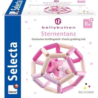 Selecta 64021 - bellybutton, Sternentanz, Greifling-Ball, Holz, rosa, 11,5 cm