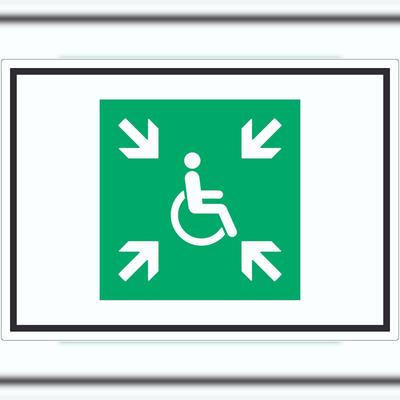 HB-Druck Sammelplatz für Menschen mit Behinderung Symbol Aufkleber A5 (148x210mm)