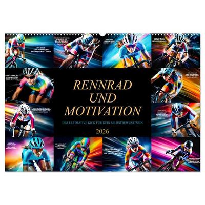 Rennrad und Motivation (Wandkalender 2026 DIN A2 quer), CALVENDO Monatskalender