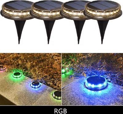 Inspire Curations Solar LED Disk Lights Outdoor IP65 Waterproof Ground Landscape Lights color Light 1pc