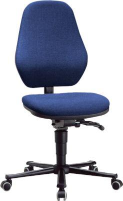 Labordrehstuhl LEANOS 9138, mit Rollen, Stoffpolster, Duotec blau