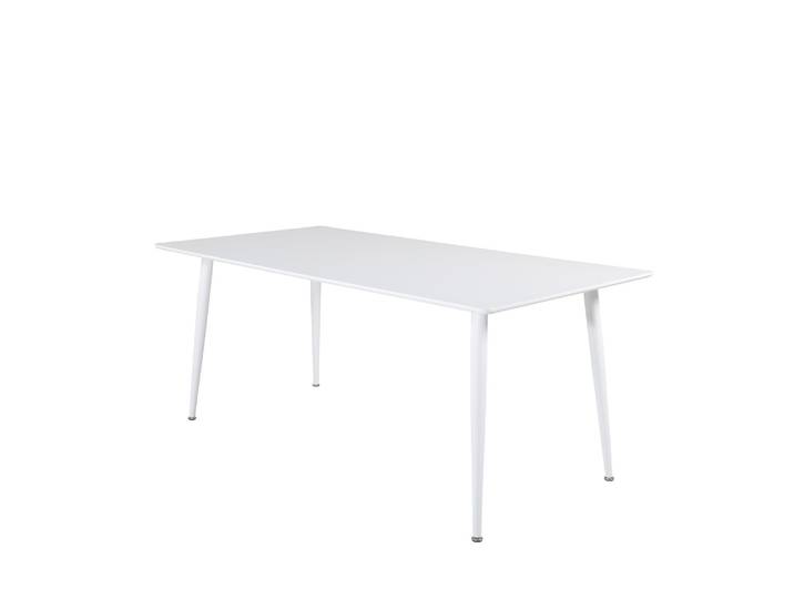 Esstisch VENTURE HOME Polar, rechteckiger Esstisch in hellem Weiß, 180 × 90 cm , weiß (90, weiß), B:90cm H:75cm T:90cm, Tische, Esstisch, Esszimmertisch, MDF, Metallbeine, rechteckig, hell, skandinavisch