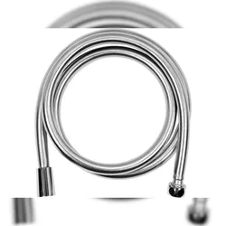 TRIZERATOP Brauseschlauch, Duschschlauch PVC, glatt, Silber, Anti-Twist 1,5m