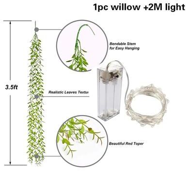 Inspire Essentials Artificial Ivy Vine String Lights Garland For Indoor Outdoor Decor a
