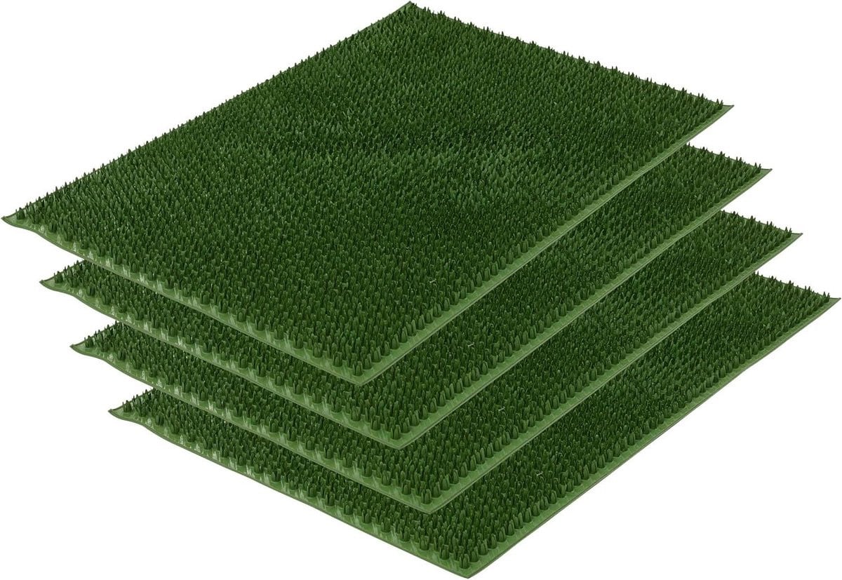Groene weerbestendige deurmat met kunststof borstelharen, 40 x 60 cm