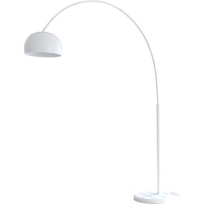 SALESFEVER Bogenlampe "Frieso", weiß, 1, Ø 33cm H: 195cm, 1 Stk., Leuchten, Dimmschalter, echter Marmorfuß, Bogenlampe