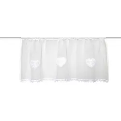 Schmidt Kurzgardine Nishay 45 x 120 cm Polyester Weiß