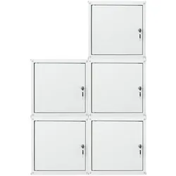 PROREGAL Mega Deal 5x Schließfachwürfel Cubic, HxBxT 35x35x35cm, Grau, Spind Spindschrank Schließfachschrank Schließfachgarderobe Metall