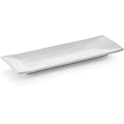 24x Sushi Board, 26,5 x 9 x 2 cm, Platte, Teller, Porzellan, weiß
