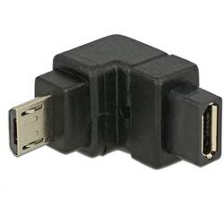 Delock USB 2.0 Adapter [1x USB 2.0 Stecker Micro-B - 1x USB 2.0 Buchse Micro-B] 65668 0 mm 90° nach unten gewinkelt