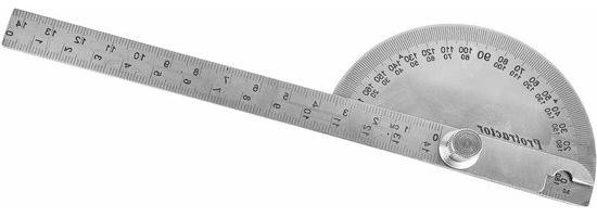 Roestvrijstalen gradenboog hoekzoeker liniaal met 180 graden zwenkarm, 90 x 145 mm