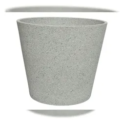 Decoris Blumentopf 26x30cm Keramik Outdoor Naturstein Optik Pflanzenkübel Blumenkübel Pflanzen Blumen Übertopf Pflanzentopf Pflanzgefäß draußen Garten Beige