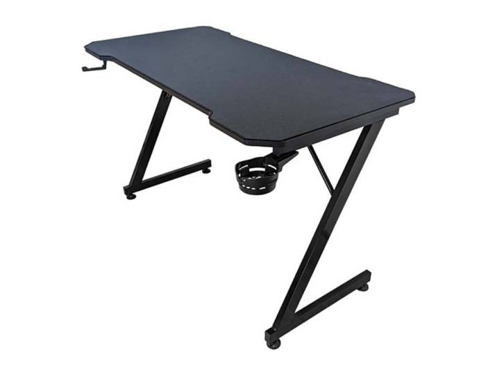 subsonic - Bureau gaming ergonomique finition carbone bureau gamer avec tapis de souris intégral pour PC gaming