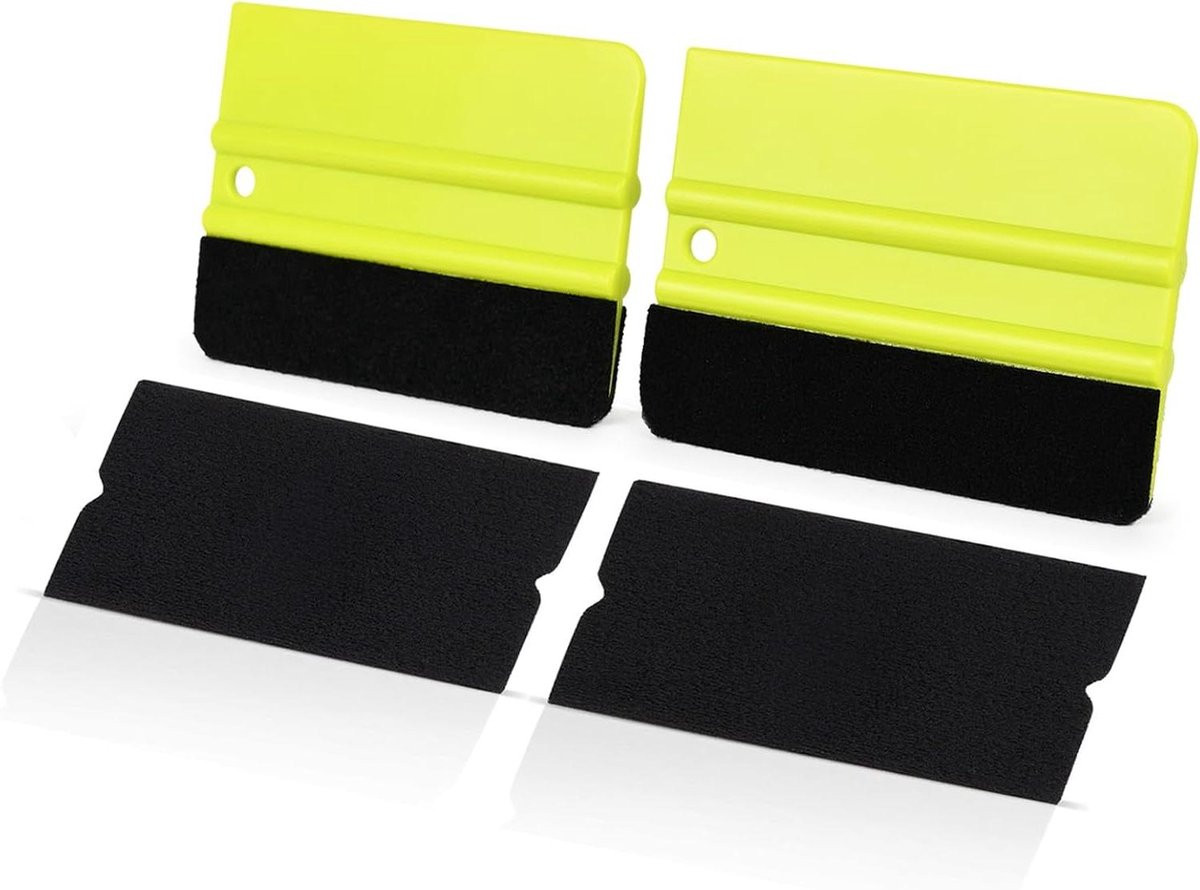 Rakel set met vilt voor het aanbrengen van raamfolie, 10 cm, Grijs