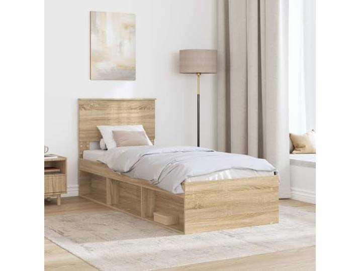 SKTQYQO Bettgestell Kiefer massiv 75 x 190 cm Modernes Design, konische Linien, geeignet für zeitgenössische Zimmer