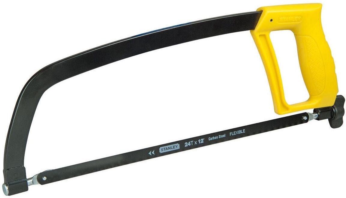 Bügelsäge STANLEY "Metall 300 mm", schwarz (schwarz, gelb), L:30cm, Kunststoff, Stahl, Handsägen, Bügelsäge schwarz, gelb Einheitsgröße