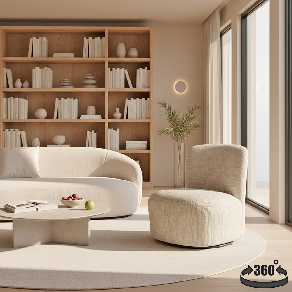 Weber industries Fauteuil pivotant beige Beige 69x75x66cm