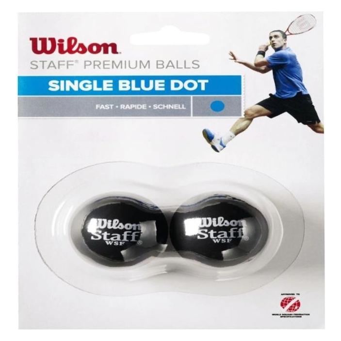 Wilson Staff Squash Blue Dot 2 Pack Ball WRT617500 Black One size (WRT617500)
