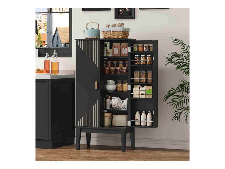 ANYSUN Mehrzweckschrank Küchenschrank schmal mit viel Stauraum Vintage Küchenbuffet Mit Kippschutz für Stabilität, vielseitig nutzbar, leicht zu reinigen