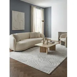 Kurzflorteppich ILLER, mit 3D-Design, Florhöhe 12 mm, Silber, 280 x 370 cm