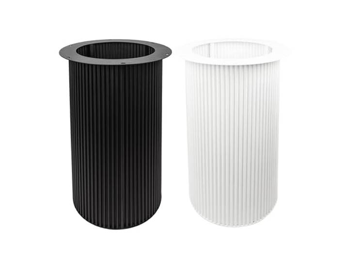 Natural Goods Berlin Tischsäule Round Wavy Tischgestell Metall Weiß 72 cm groß - Modern Table Leg Gestell - Fuß für Esszimmertisch pulverbeschichtet - Rundes Untergestell für Tischplatte