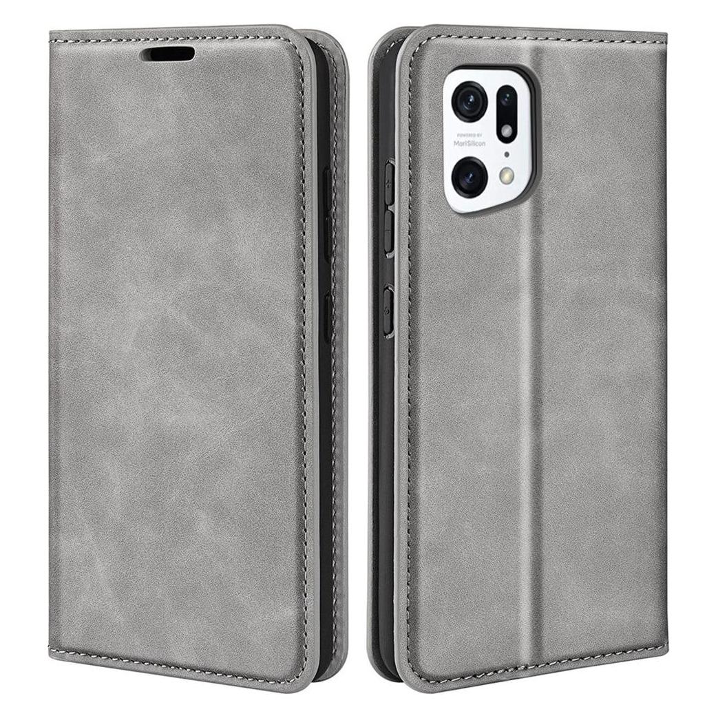 Cover-Discount OPPO Find X5 - Stand Flip Case Hülle grau (Oppo Find X5) (103005877D)