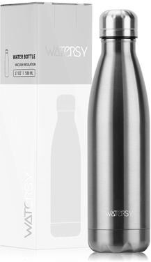 Uplifted Goods Stainless Steel Vacuum Bottle 500 Ml Insulated Sports Flask silver