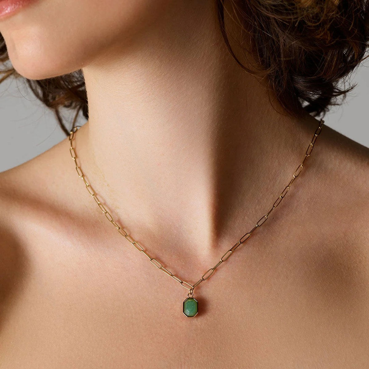 Rosefield Geometric Gemstone förgyllt halsband JNGGG-J664