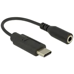 DeLOCK 65842 Handykabel Schwarz 0,14 m USB C 3.5mm