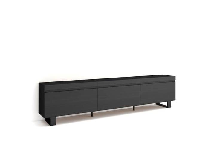 Skraut Home TV-Schrank, Lowboard für Wohnzimmer und Esszimmer 240x57x35 cm Industriedesign Moderner Stil Schwarz