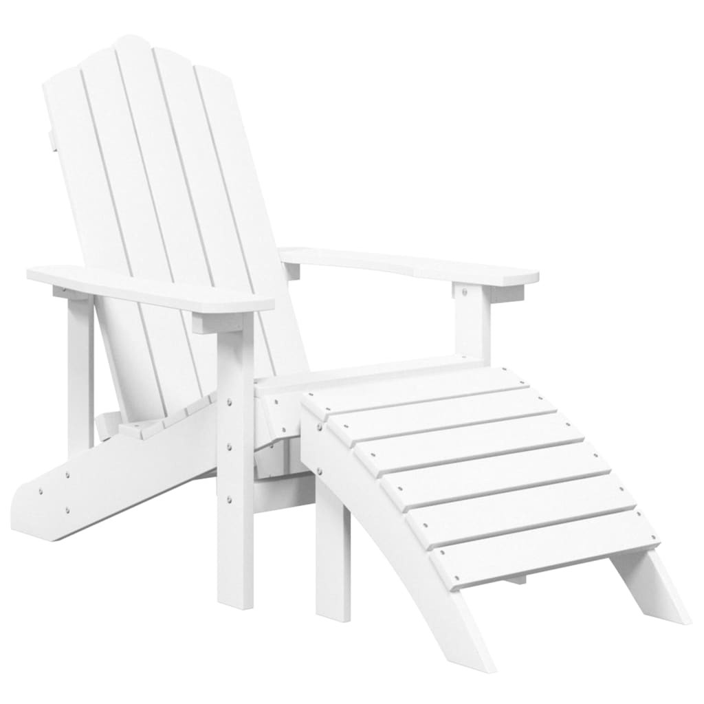 vidaXL Adirondack-tuinstoel met voetsteun en armleuningen, HDPE, wit