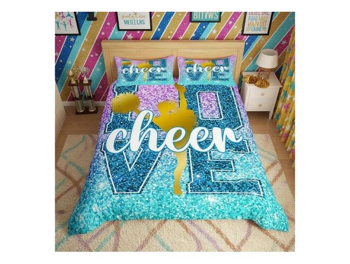 LuxusKollektion Kinderbettwäsche Bettwäsche Set Cheerleader Sterne 155x220 Mikrofaser