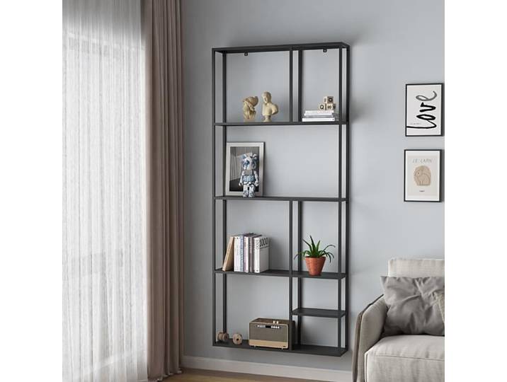 Étagère murale Jämijärvi acier 180 x 80 x 18 cm noir