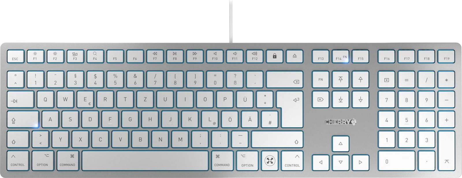 Cherry JK-1620DE-1 KC 6000C For Mac bedraad toetsenbord wit