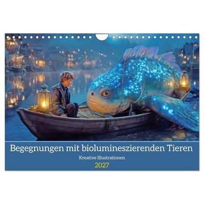 Begegnungen mit biolumineszierenden Tieren - Kreative Illustrationen (Wandkalender 2027 DIN A4 quer), CALVENDO Monatskalender
